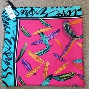 Express One Size Colorful Peacock Feather Scarf